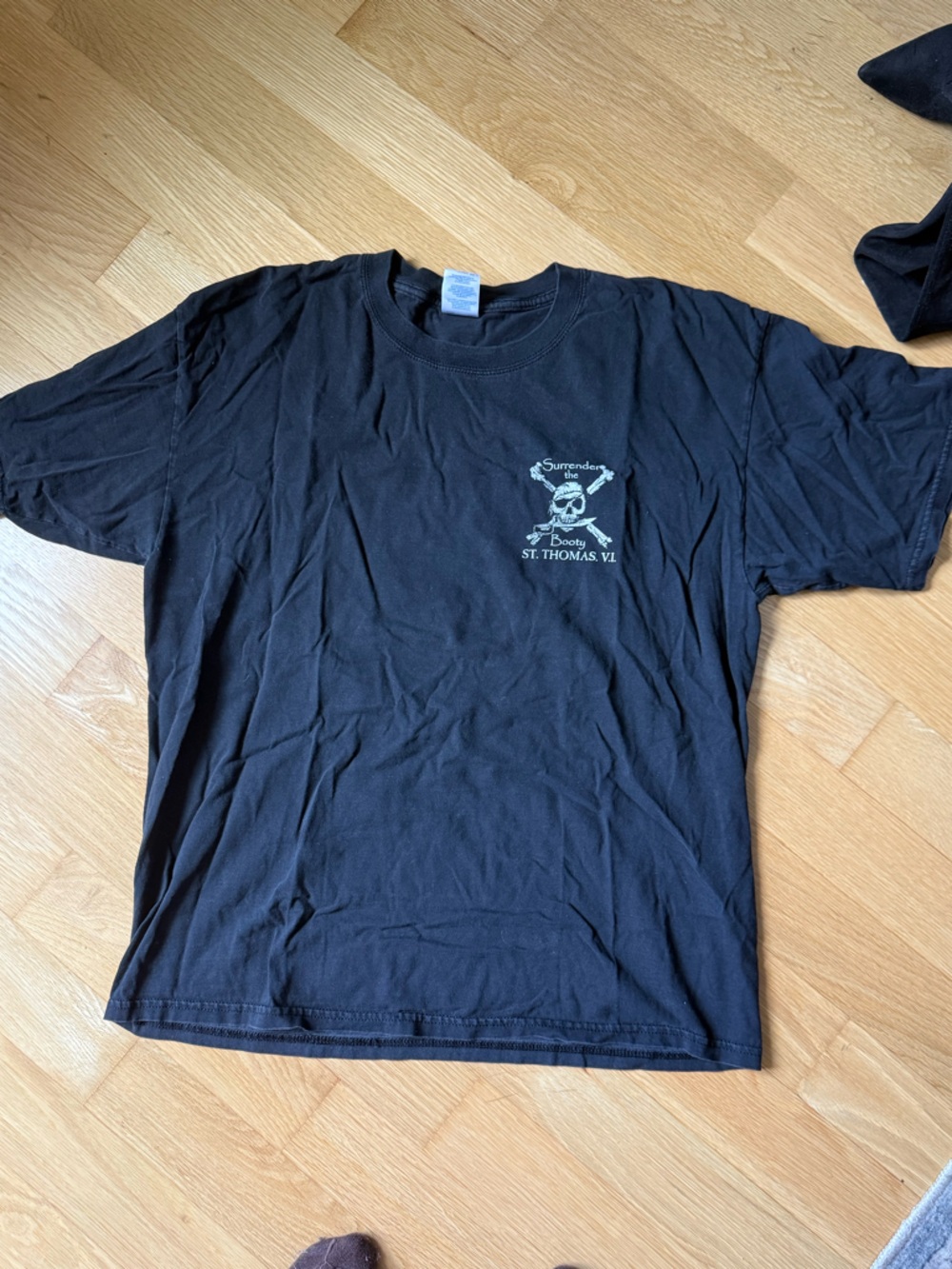 Gildan Black Short-Sleeve Crewneck Tee with Small Graphic